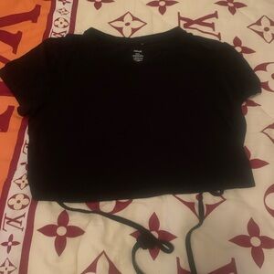 Elegant Black Short Sleeve Top